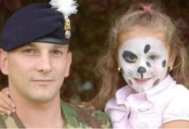 Picture of Wayne Kenyon and is daughter at an Armed Forces event for families