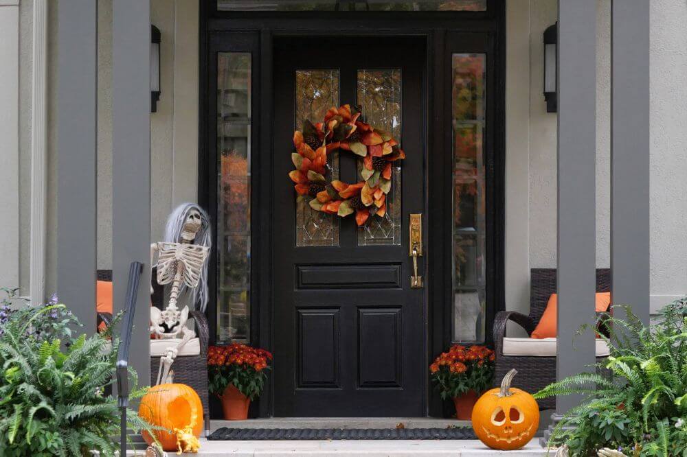 Image showing the exterior of a house with halloween decorations