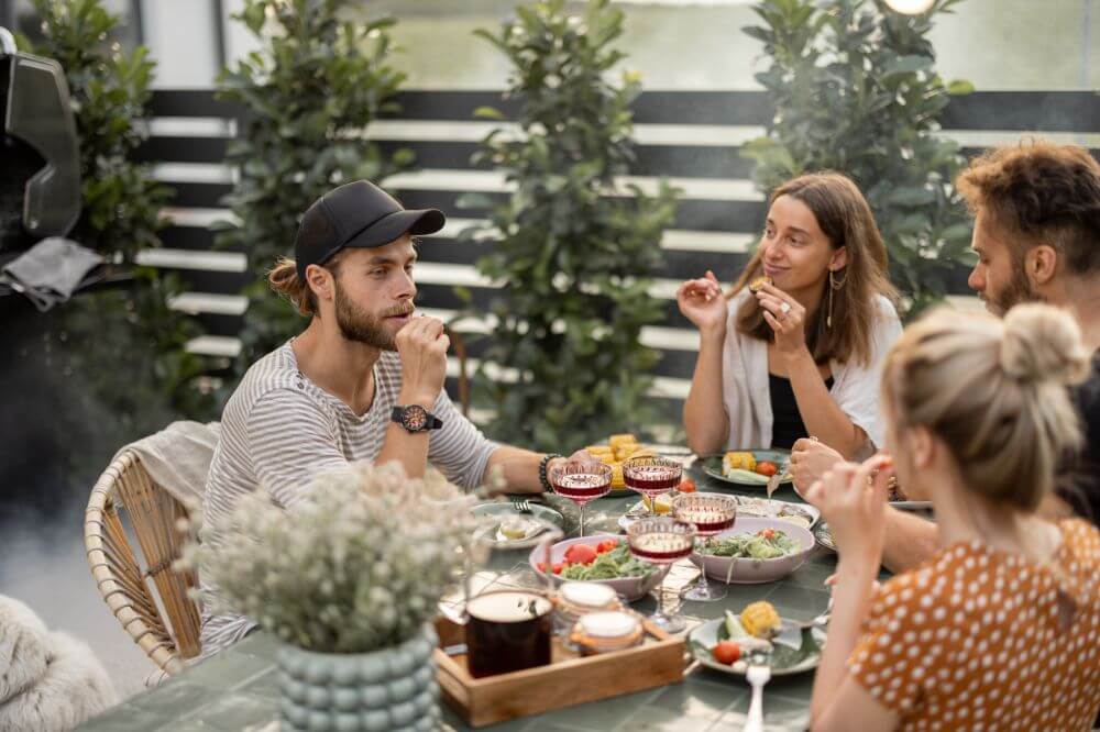 Man connecting with his new neighbours after moving home. 