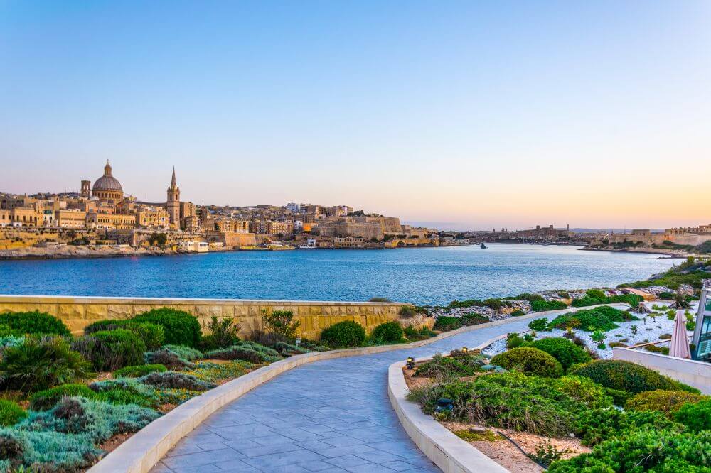 Valleta, Malta. Malta is one of the easiest countries to move to from the UK